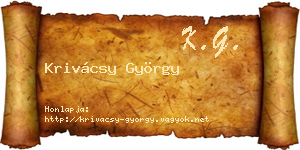 Krivácsy György névjegykártya