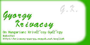 gyorgy krivacsy business card